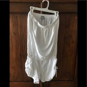 BOBBI LOS ANGELES , white cotton strapless romper